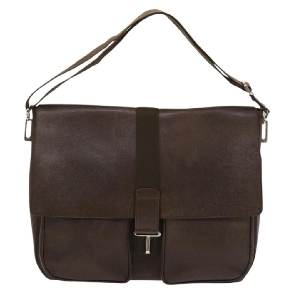 Bvlgari Flap Leather Brown Leather Shoulder Bag Bag
